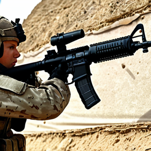 Home 4 A player skillfully using the M4A1 assault rifle in a Sudden Attack match, focusing on recoil control and aiming precision within a strategic map location.
