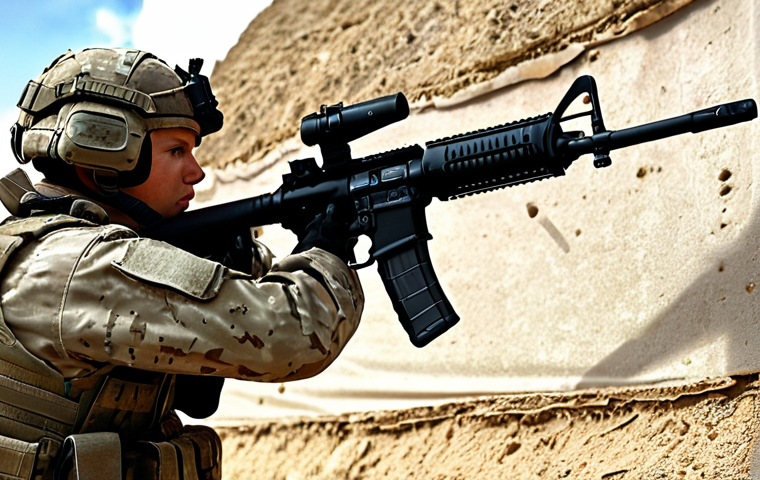 A player skillfully using the M4A1 assault rifle in a Sudden Attack match, focusing on recoil control and aiming precision within a strategic map location.